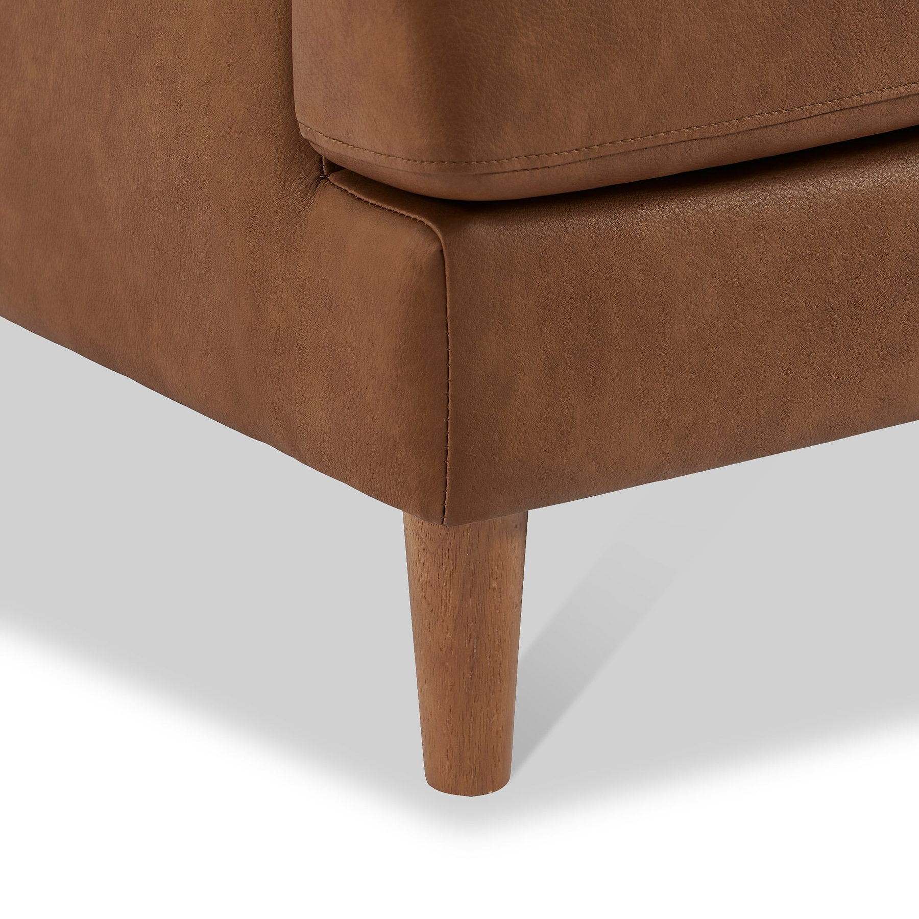 Max Brown Faux Leather Sofa from Roseland Furniture