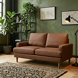 Max Brown Faux Leather 2 Seater Sofa from Roseland Furniture