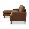 Max Brown Left Hand Faux Leather Corner Chaise Sofa from Roseland Furniture