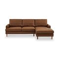 Max Brown Right Hand Faux Leather Corner Chaise Sofa from Roseland Furniture