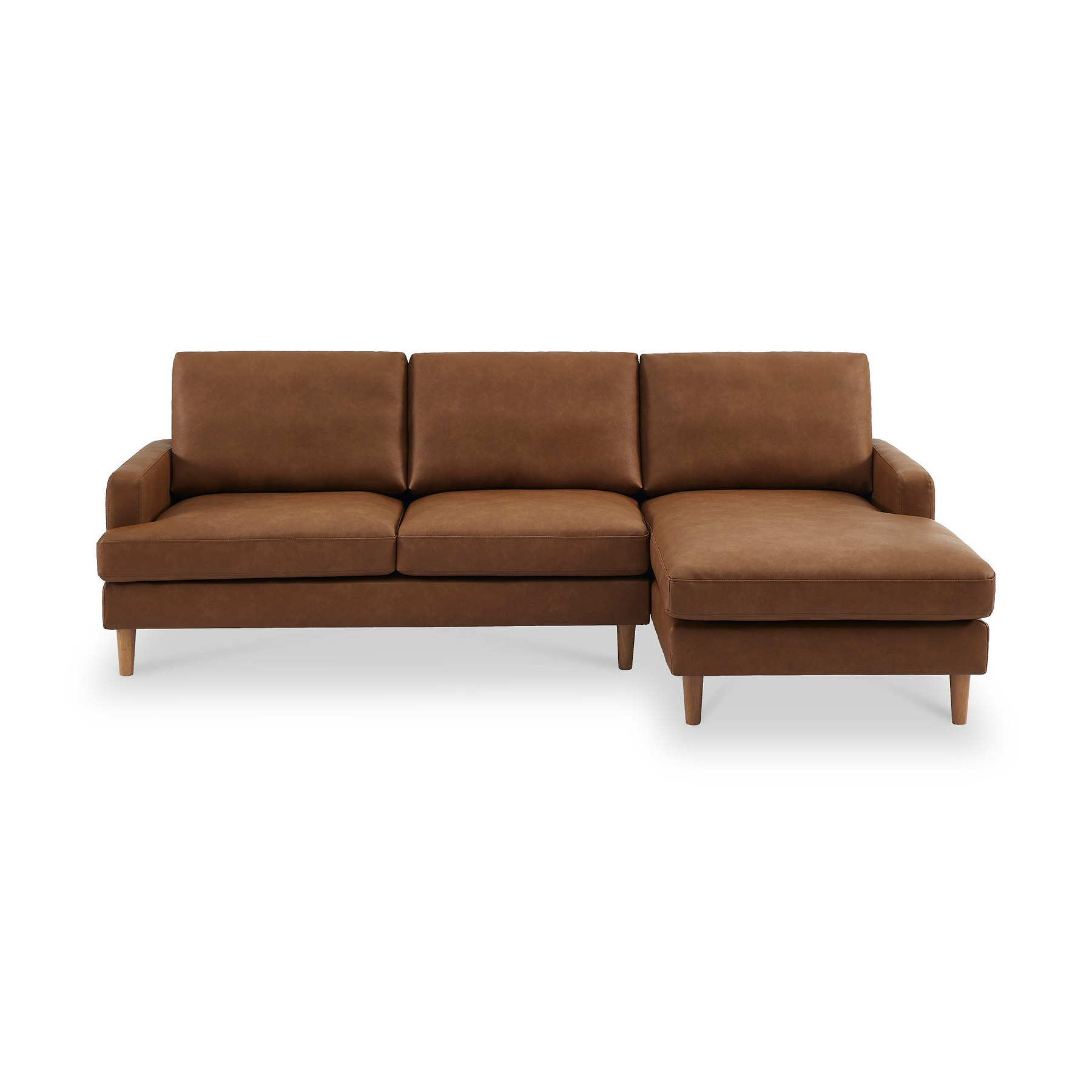 Max Brown Right Hand Faux Leather Corner Chaise Sofa from Roseland Furniture