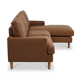Max Brown Right Hand Faux Leather Corner Chaise Sofa from Roseland Furniture