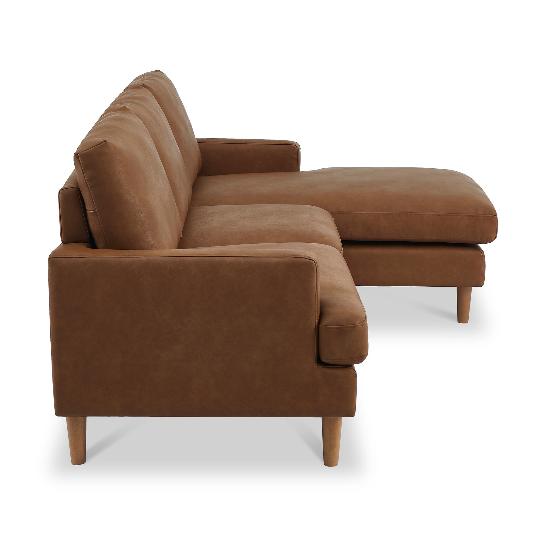 Max Brown Right Hand Faux Leather Corner Chaise Sofa from Roseland Furniture