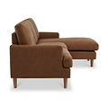 Max Brown Right Hand Faux Leather Corner Chaise Sofa from Roseland Furniture