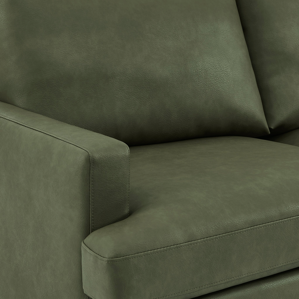 Max Moss Green Faux Leather Sofa from Roseland Furniture