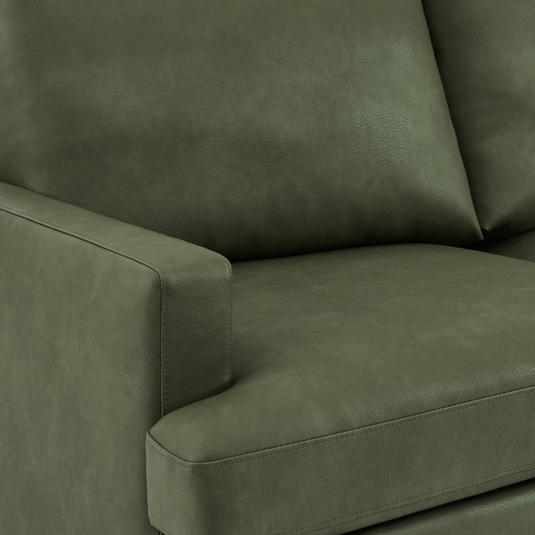 Max Moss Green Faux Leather Sofa from Roseland Furniture