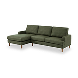 Max Green Left Hand Faux Leather Corner Chaise Sofa from Roseland Furniture