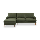 Max Green Left Hand Faux Leather Corner Chaise Sofa from Roseland Furniture