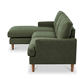 Max Green Left Hand Faux Leather Corner Chaise Sofa from Roseland Furniture