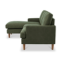 Max Green Left Hand Faux Leather Corner Chaise Sofa from Roseland Furniture