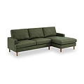 Max Green Right Hand Faux Leather Corner Chaise Sofa from Roseland Furniture