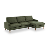 Max Green Right Hand Faux Leather Corner Chaise Sofa from Roseland Furniture