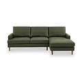 Max Green Right Hand Faux Leather Corner Chaise Sofa from Roseland Furniture