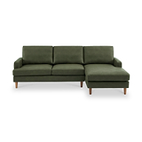 Max Green Right Hand Faux Leather Corner Chaise Sofa from Roseland Furniture