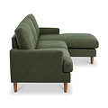 Max Green Right Hand Faux Leather Corner Chaise Sofa from Roseland Furniture