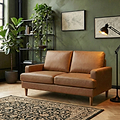 Max Tan Faux Leather 2 Seater Sofa from Roseland Furniture
