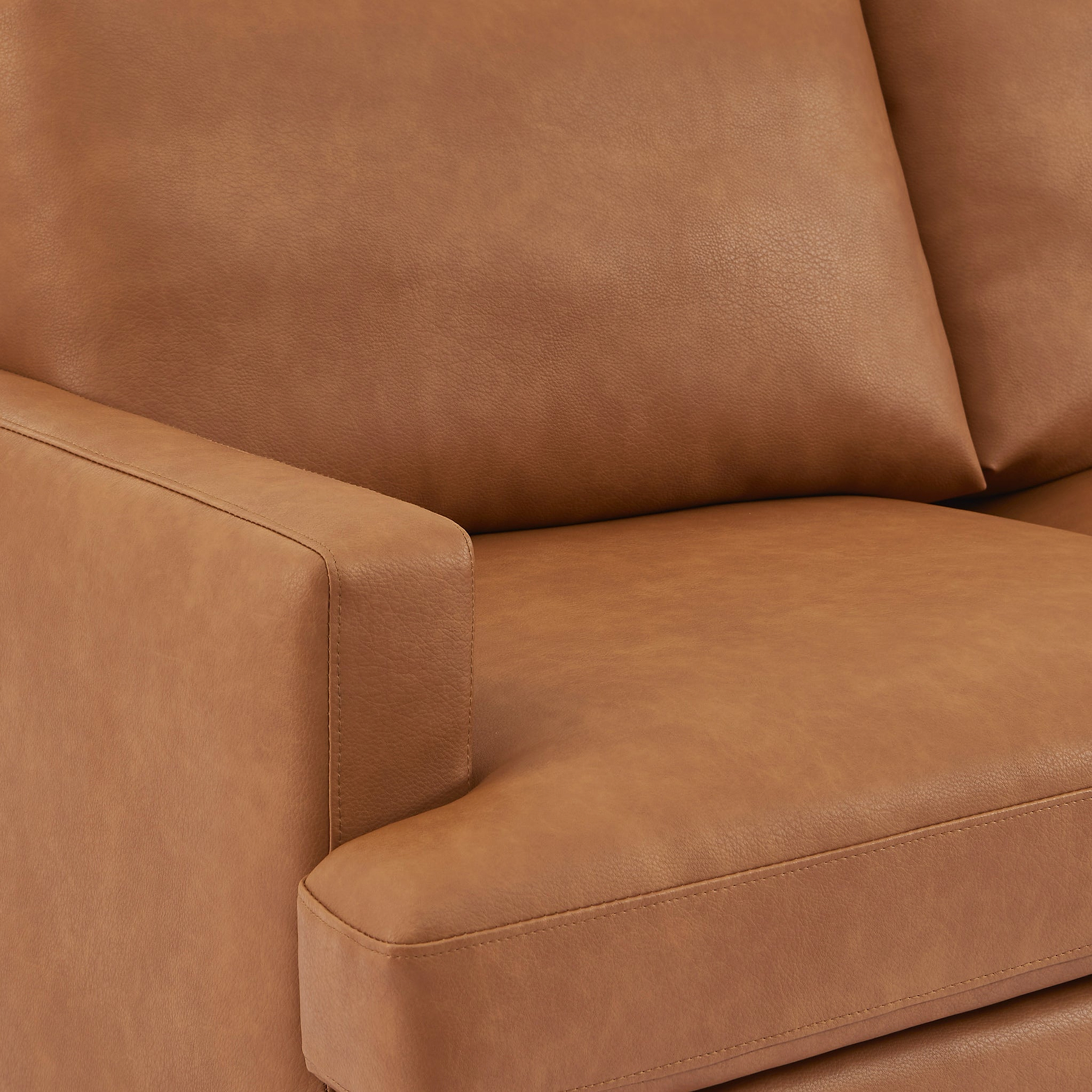 Max Tan right Hand Faux Leather Corner Chaise Sofa from Roseland Furniture