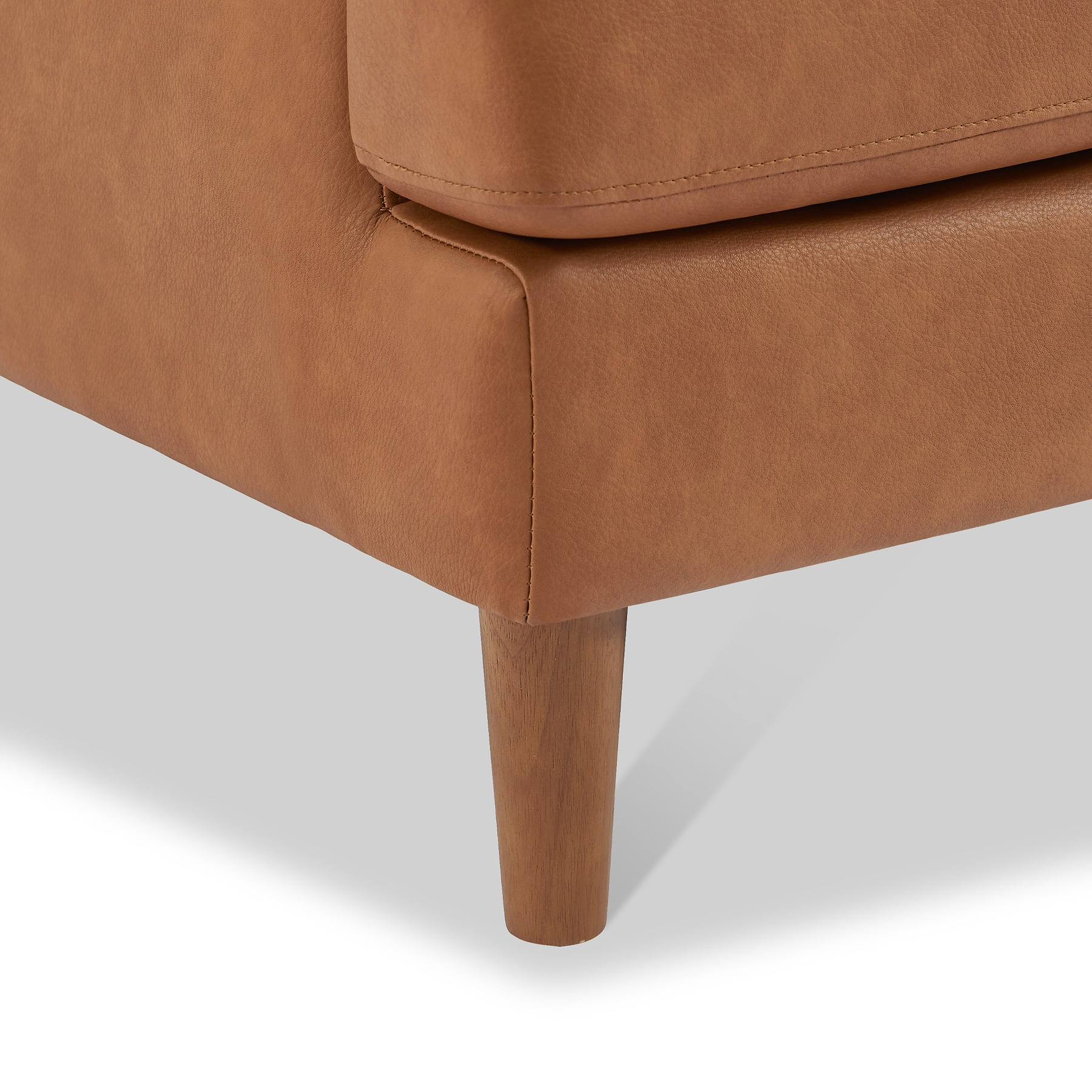 Max Tan right Hand Faux Leather Corner Chaise Sofa from Roseland Furniture