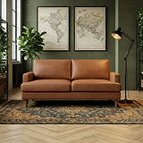 Max Tan Faux Leather 3 Seater Sofa from Roseland Furniture