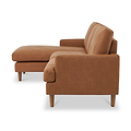 Max Tan Left Hand Faux Leather Corner Chaise Sofa from Roseland Furniture