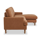 Max Tan right Hand Faux Leather Corner Chaise Sofa from Roseland Furniture