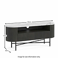 Milo Matt Black Mango & Marble Fluted TV Media Unit by Roseland Furniture Size Guide