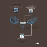 Monaco Blue 2 Seat Egg Chair Bistro Set