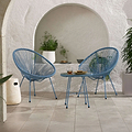 Monaco Blue 2 Seat Garden Egg Chair Bistro Set
