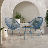 Monaco Blue 2 Seat Garden Egg Chair Bistro Set