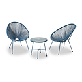 Monaco Blue 2 Seat Egg Chair Bistro Set