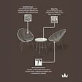 Monaco 2 Seat Egg Chair Bistro Set