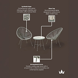 Monaco 2 Seat Egg Chair Bistro Set