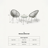 Monaco 2 Seat Egg Chair Bistro Set