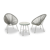 Monaco Grey 2 Seat Egg Chair Bistro Set