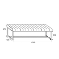 Maelis Grey Faux Leather Dining Bench dimensions
