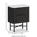 Milo Mango & Marble 2 Drawer Narrow Bedside dimensions