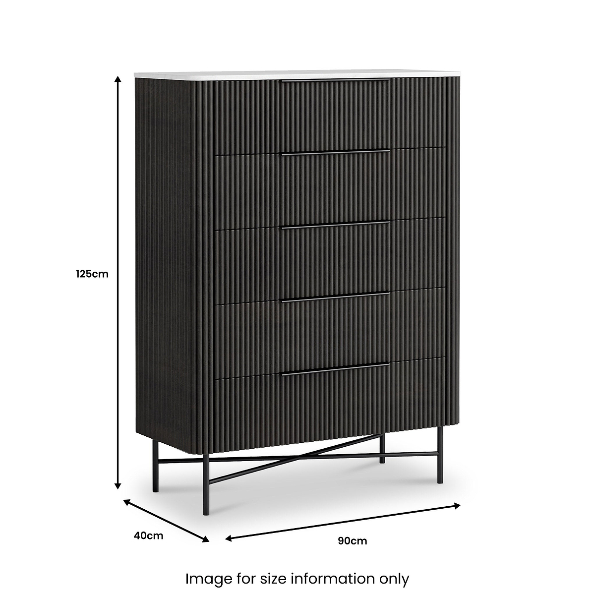 Milo Mango & Marble 5 Drawer Chest
