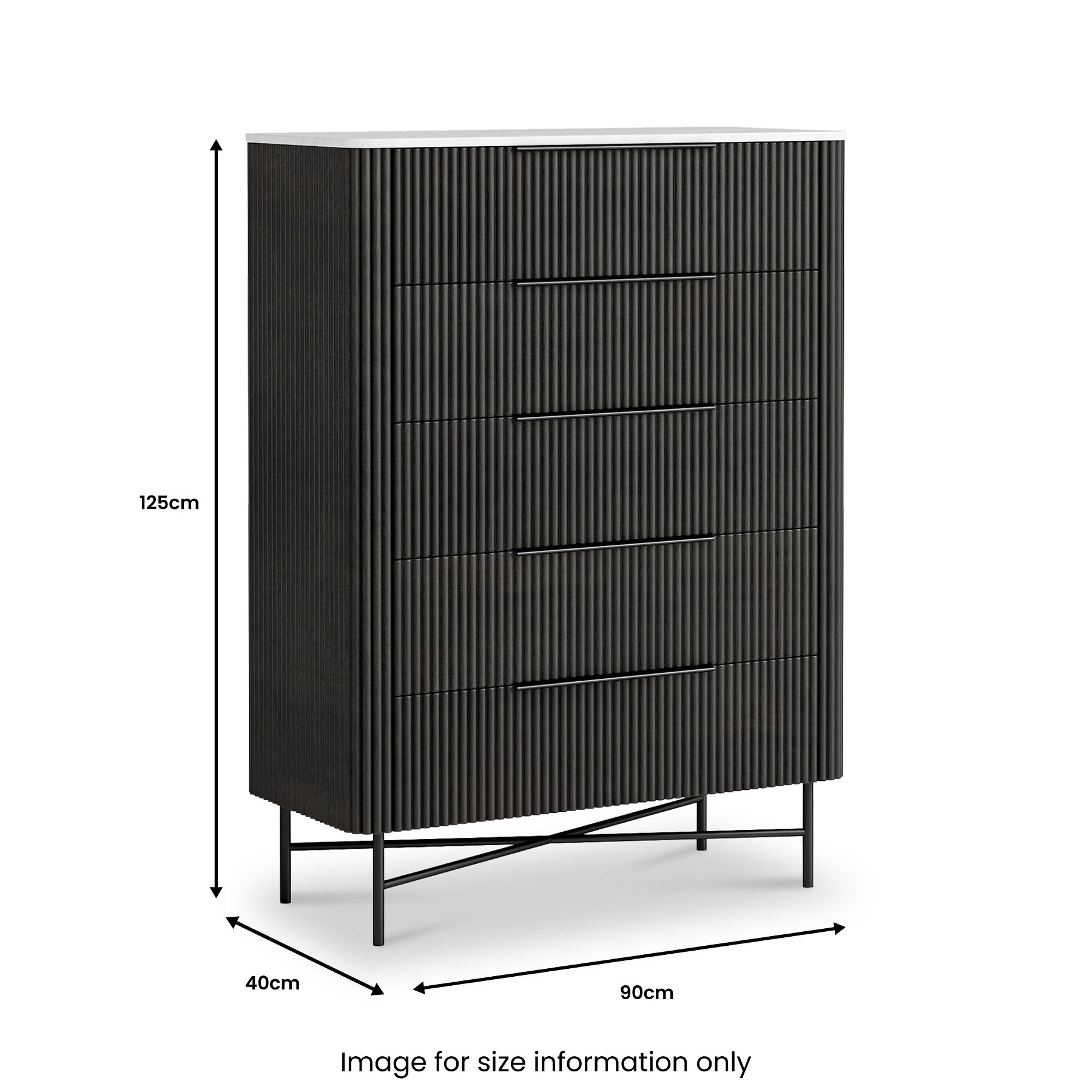 Milo Mango & Marble 5 Drawer Chest
