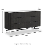 Milo Mango & Marble 6 Drawer Chest dimensions