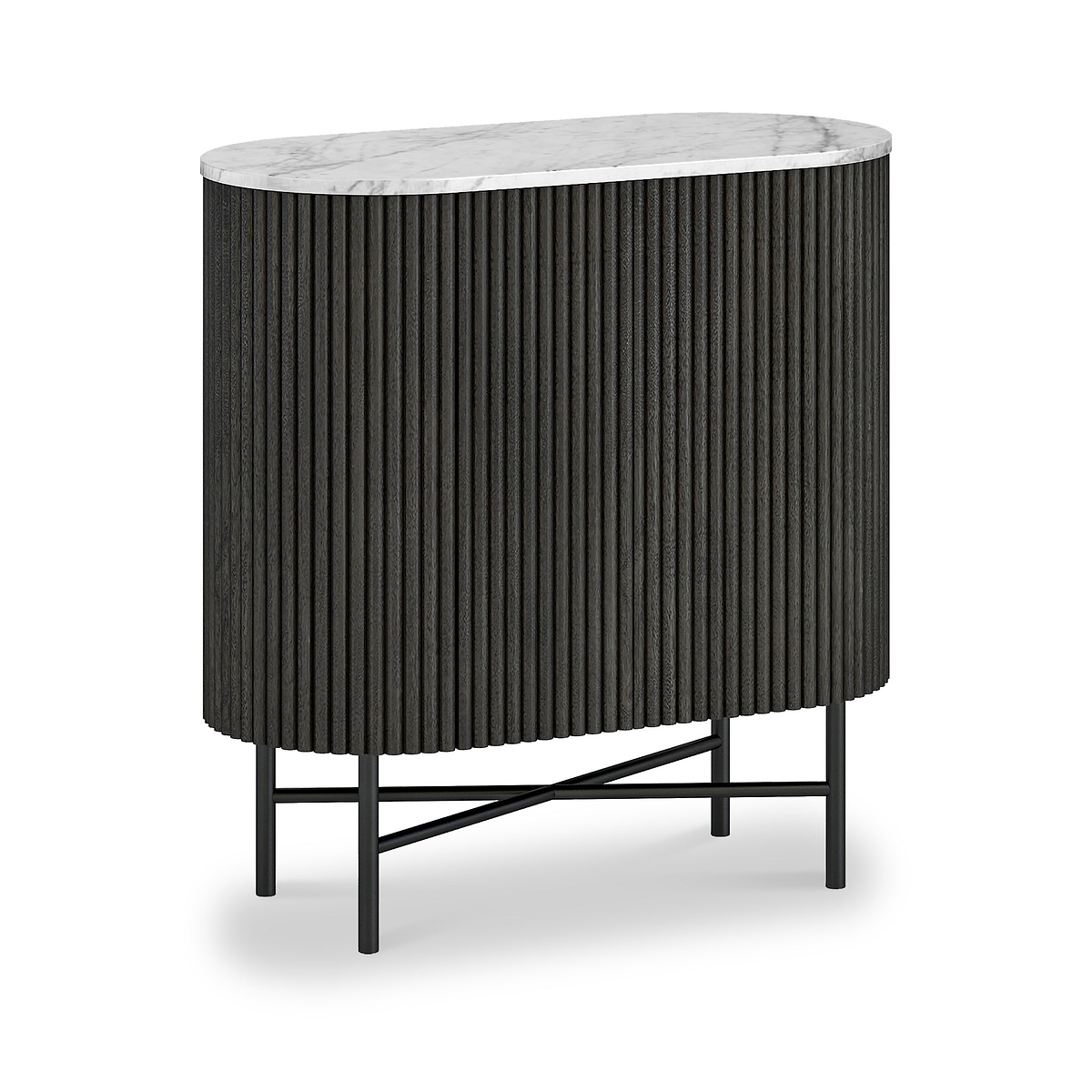 Milo Black Fluted Mini Sideboard from Roseland Furniture