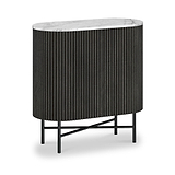 Milo Black Fluted Mini Sideboard from Roseland Furniture