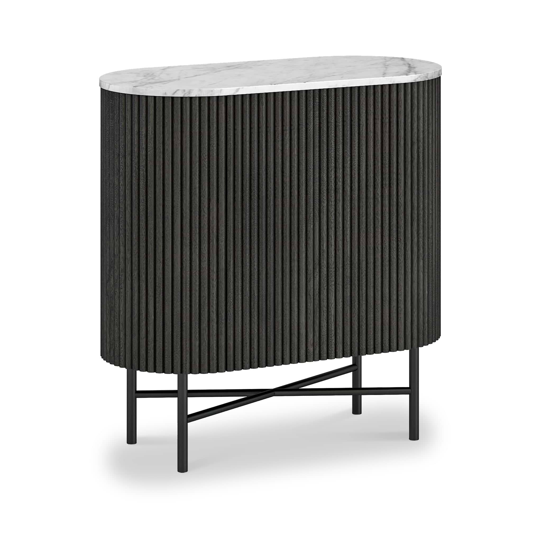 Milo Black Fluted Mini Sideboard from Roseland Furniture