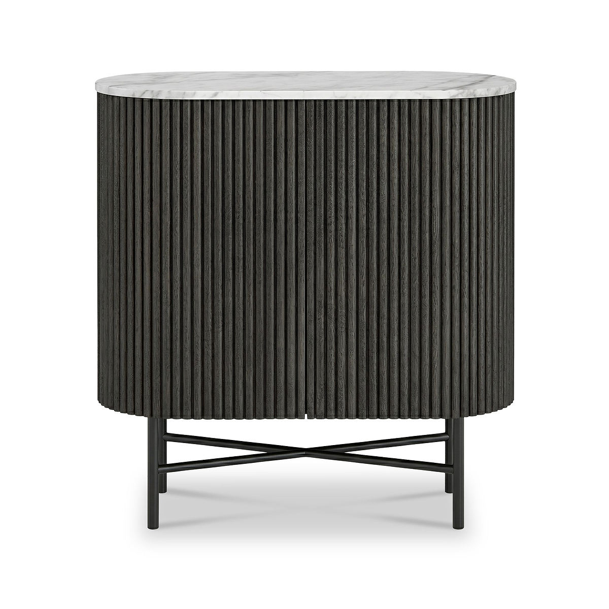Milo Mango & Marble Black Fluted Mini Sideboard
