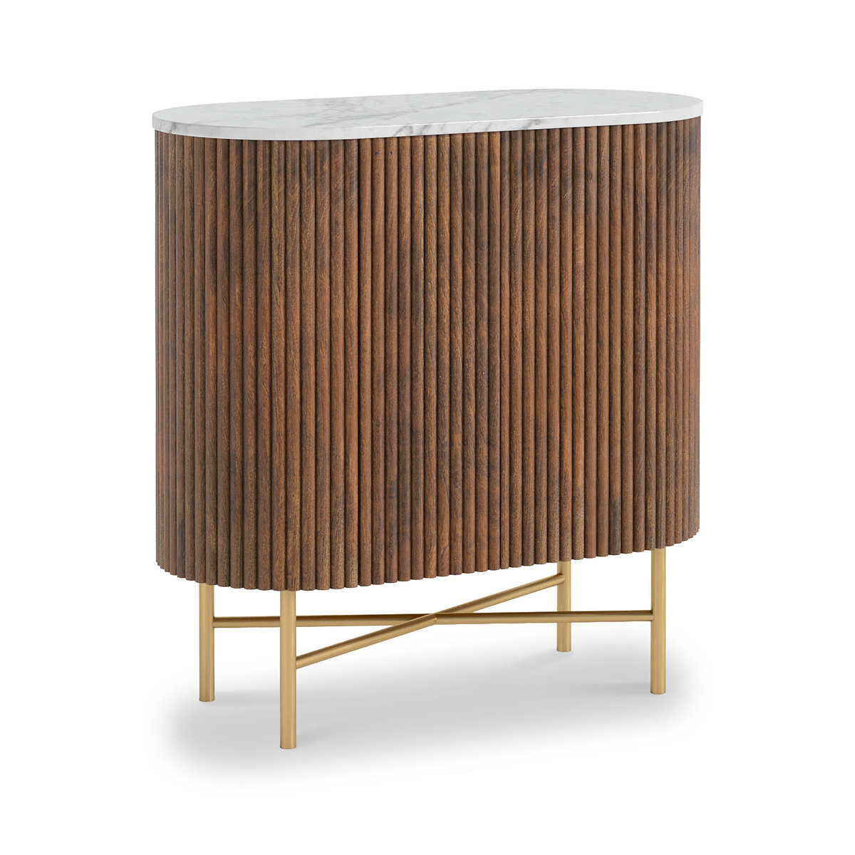 Milo Walnut Fluted Mini Sideboard from Roseland Furniture