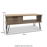 Moreno Rustic Oak 1 Drawer Coffee Table by Roseland Furniture
