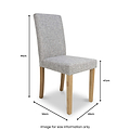 Morwen Grey Faux Linen Dining Chair dimensions