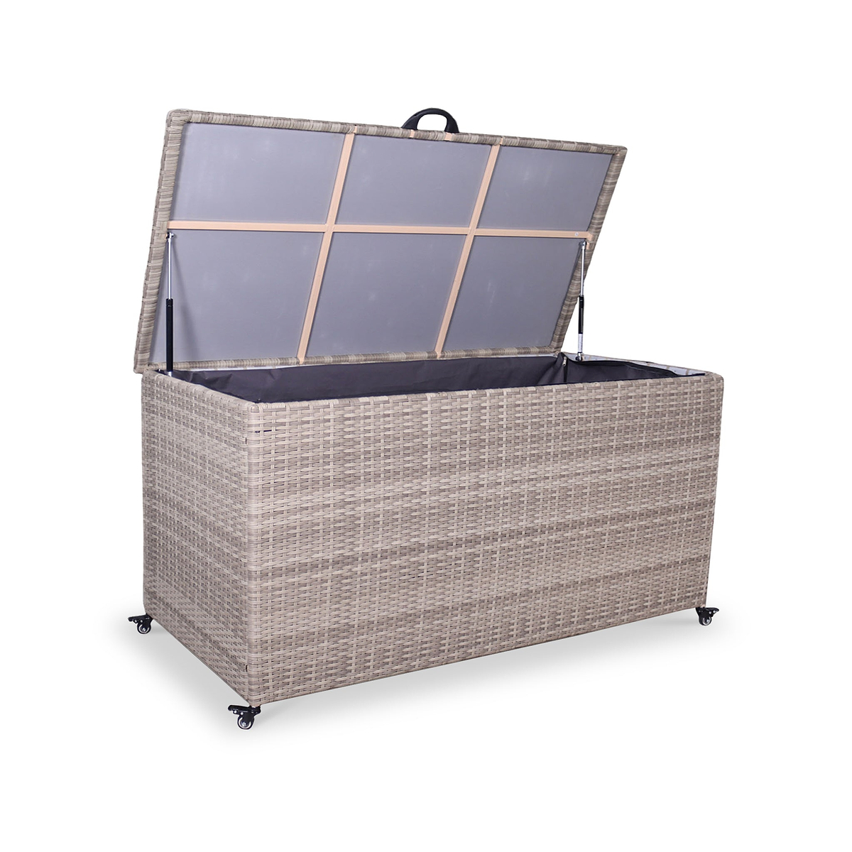 Natural Weave 645L Cushion Storage Box with Gas Lif