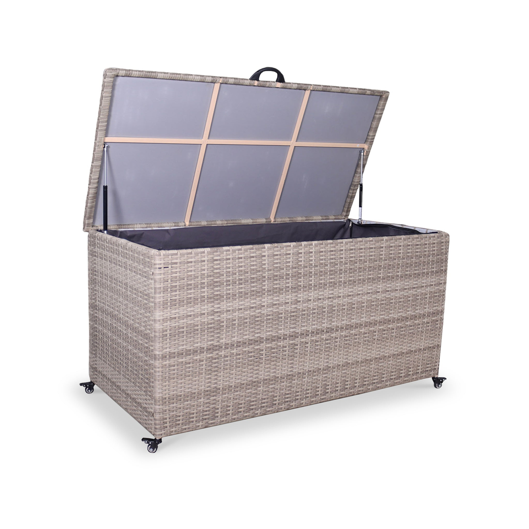 Natural Weave 645L Cushion Storage Box with Gas Lif