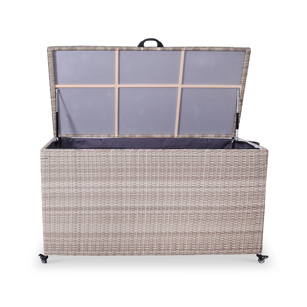 Natural Weave 645L Cushion Storage Box with Gas Lift
