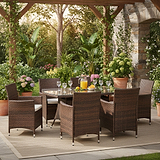 Vada 150cm 6 Seat Rattan Rectangular Dining Set